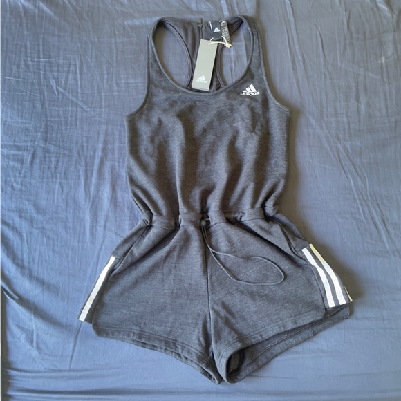 ADIDAS WOMEN'S SPORT 2 STREET ROMPER MARBLED BLACK/WHITE - Picture 6 of 13